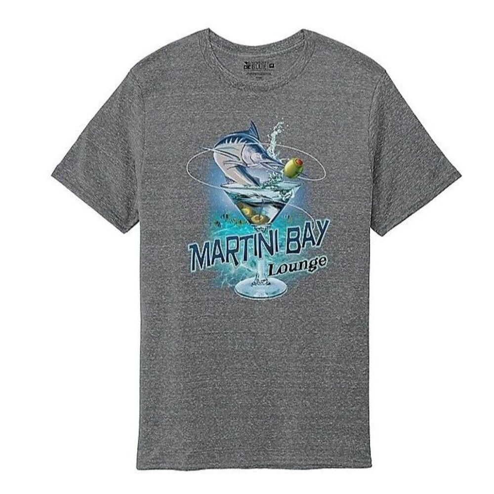 NWT Men's Newport Blue Martini Bay Lounge Tee Size M Fishing